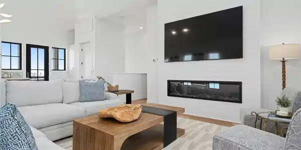 Image 4: Built in electric fireplace.