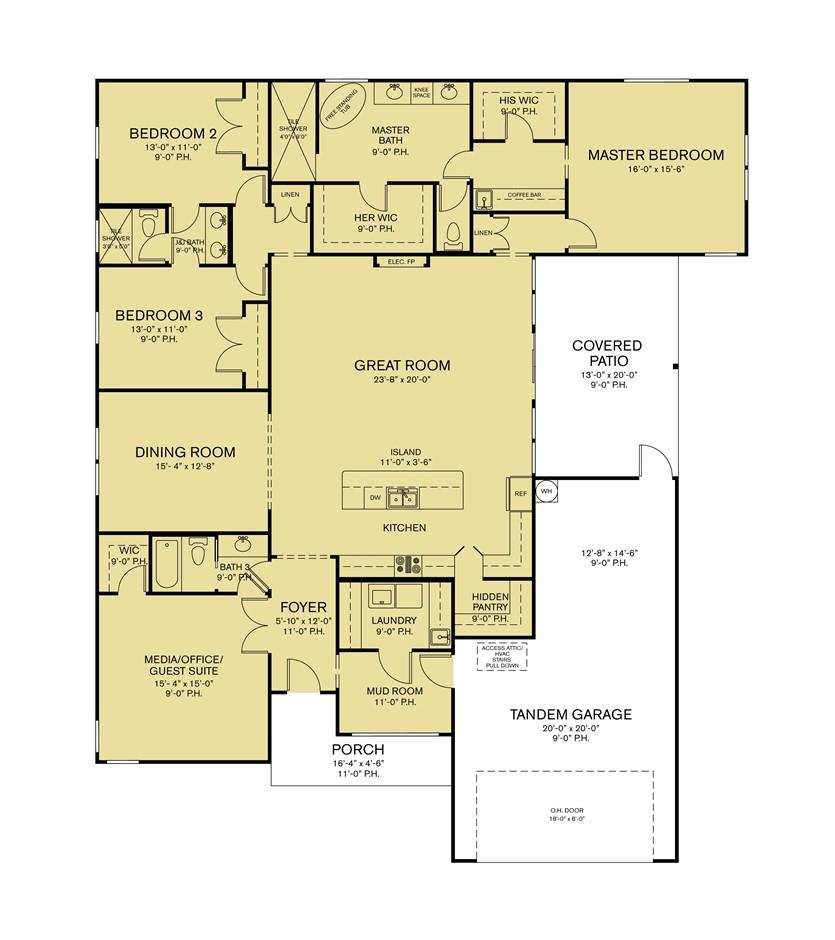 Image 3: Floor plan for 1494 Irigoyen Ct, Corpus Christi TX