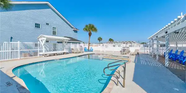Image 2: Pool is close to the unit and has locked entry.