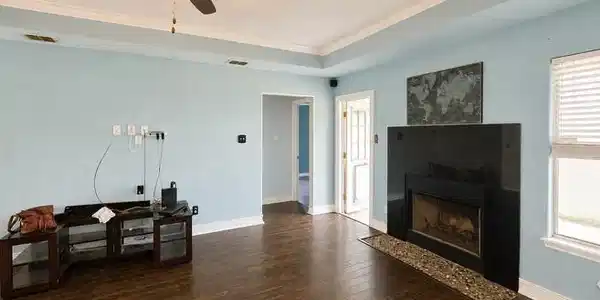 Image 2: Living area with fireplace