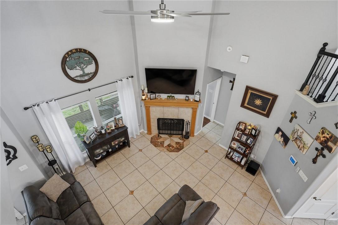 Image 3: Looking down at the open concept living room w/14