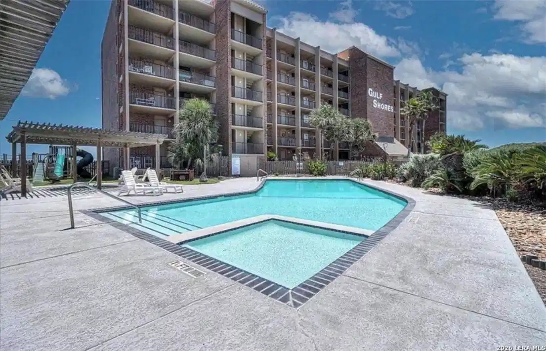 Image 1: Pool area has a full size pool, also a shallow poo